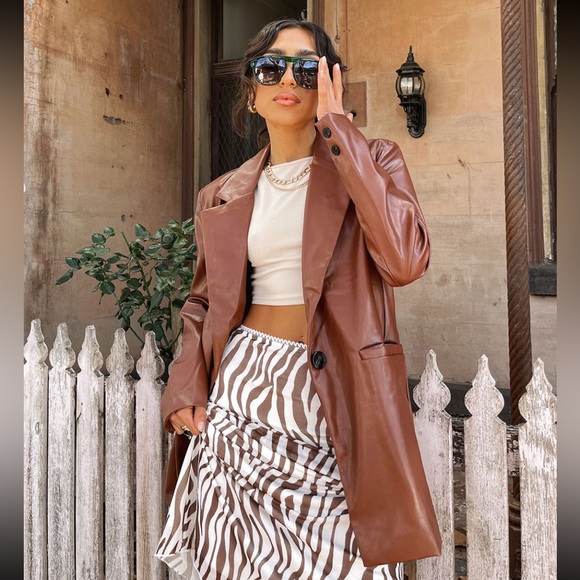 Princess Polly Jackets & Blazers - NEW Princess Polly Jocelyn Faux Leather Blazer